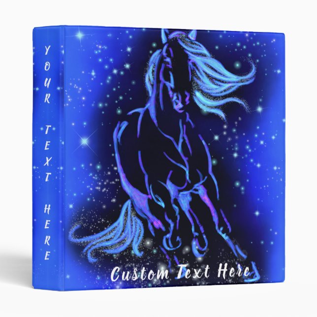 Running Horse Binder with Custom Text Personalized (Front/Spine)