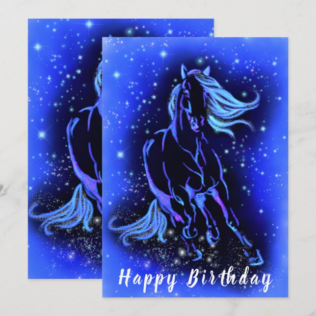 Running Horse Birthday Card (Front/Back)