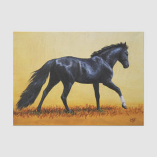 Running Horse Black Stallion Tissue Paper