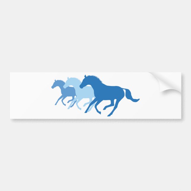 Running Horse (Blue) Bumper Sticker (Front)