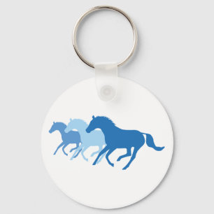 Running Horse (Blue) Keychain