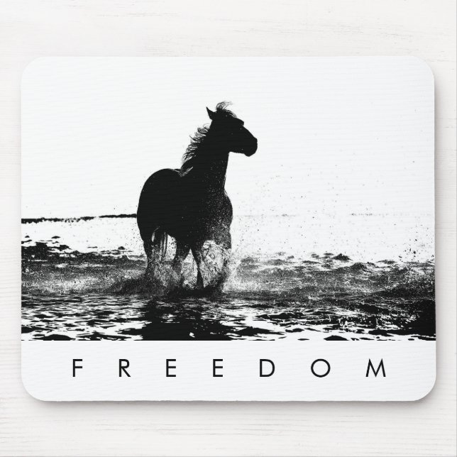 Running Horse Freedom Modern Elegant Pop Art Mouse Pad (Front)