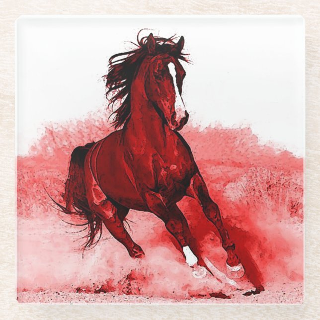 Running Horse Glass Coaster (Front)