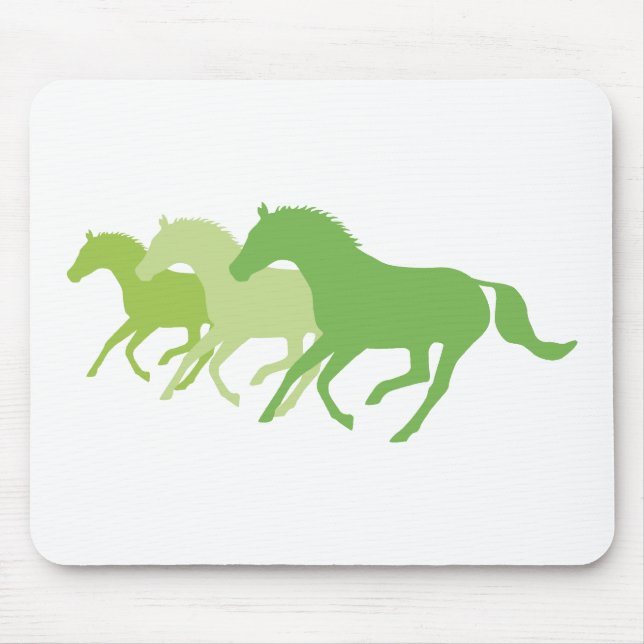 Running Horse (Green) Mouse Pad (Front)