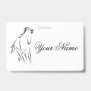 Running horse in black colour badge