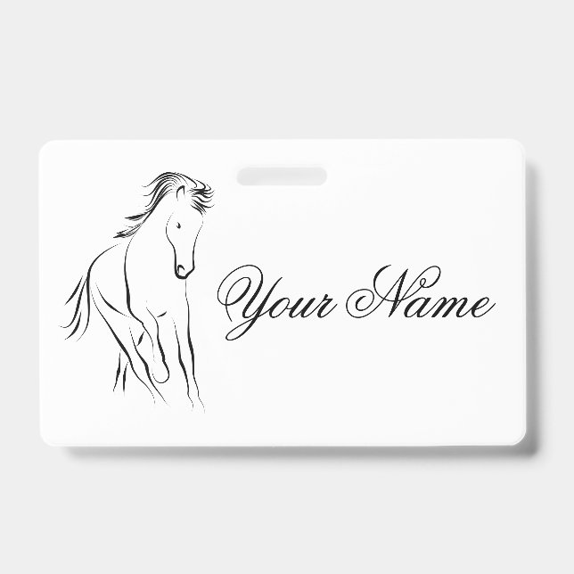 Running horse in black colour badge (Front)