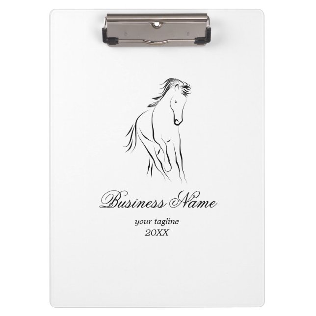 Running horse in black colour clipboard (Front)