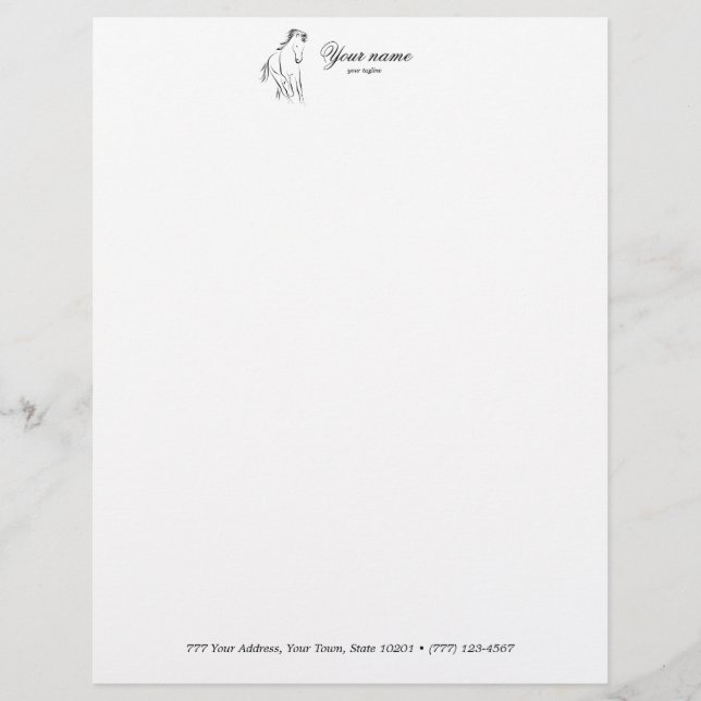 Running horse in black colour letterhead (Front)