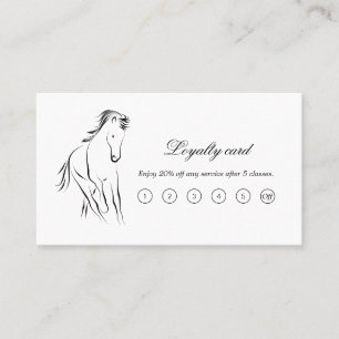 Running horse in black colour loyalty card
