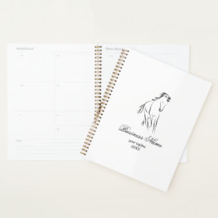 Running horse in black colour planner