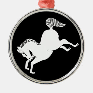 Running horse metal ornament