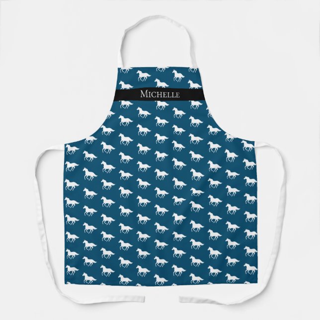 Running Horse Personalized Choose Your Colour Apron (Front)