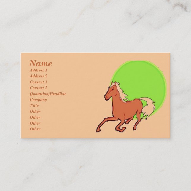 Running Horse Profile Card (Front)