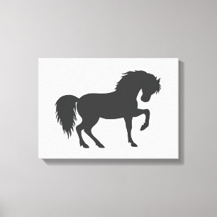 Running horse silhouette - Choose background colou Canvas Print