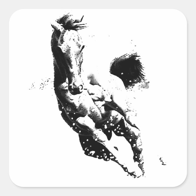 Running Horse Square Sticker (Front)