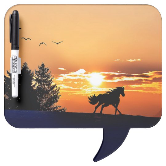 running horse - sunset horse - horse dry erase board