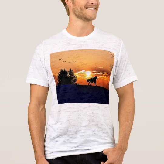 running horse - sunset horse - horse T-Shirt