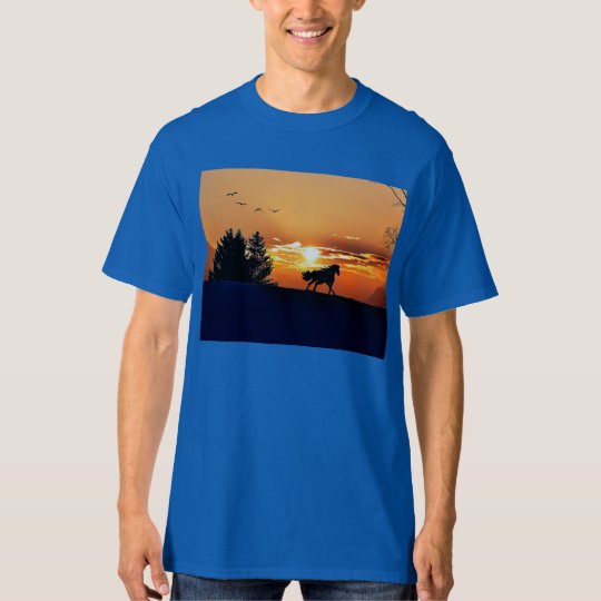 running horse - sunset horse - horse T-Shirt