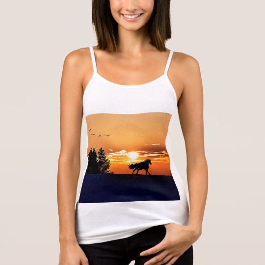 running horse - sunset horse - horse tank top