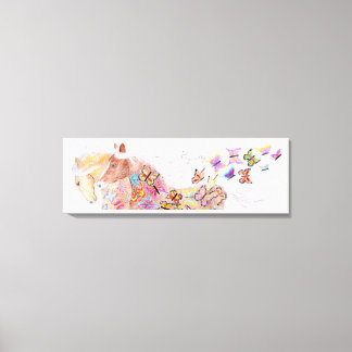 running horses and Butterflies  Canvas Print