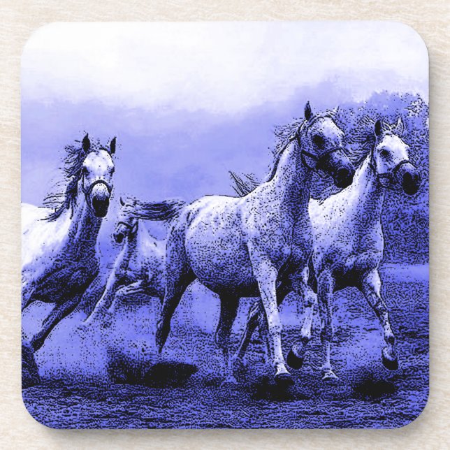 Running Horses & Blue Moonlight Coaster (Front)