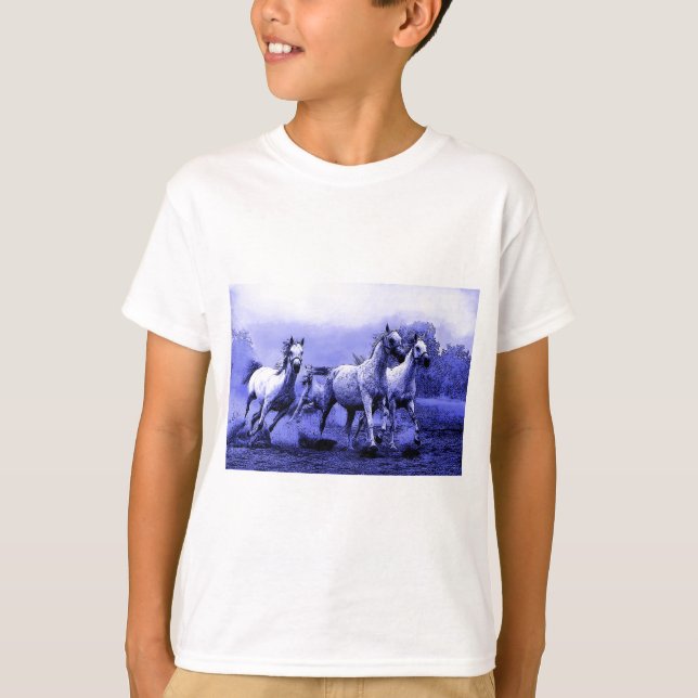 Running Horses & Blue Moonlight T-Shirt (Front)
