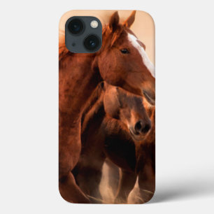 Running horses, blur and flying manes iPhone 13 case