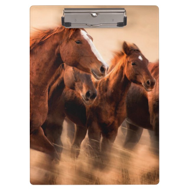 Running horses, blur and flying manes clipboard (Front)
