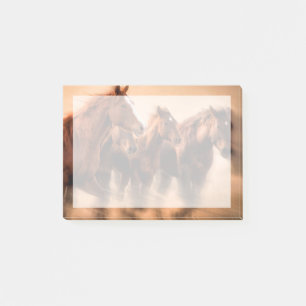 Running horses, blur and flying manes post-it notes