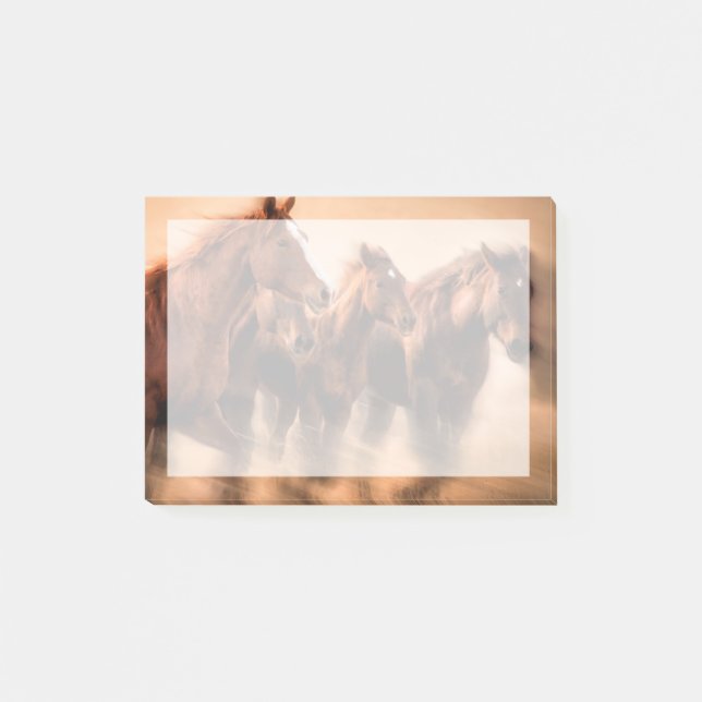 Running horses, blur and flying manes post-it notes (Front)