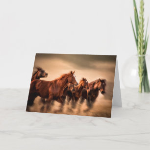 Running Horses Card