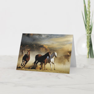 Running Horses Card