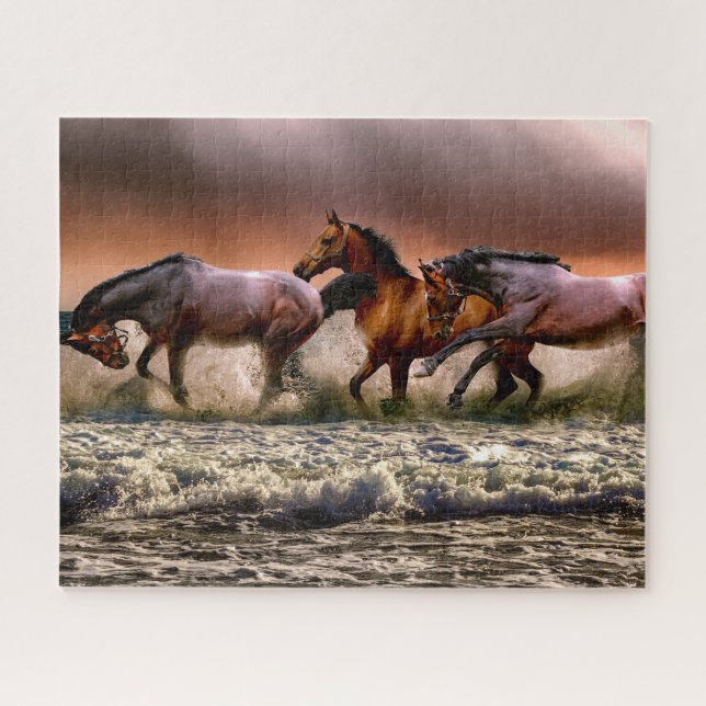 Running Horses dans Water Puzzle (Horizontal)