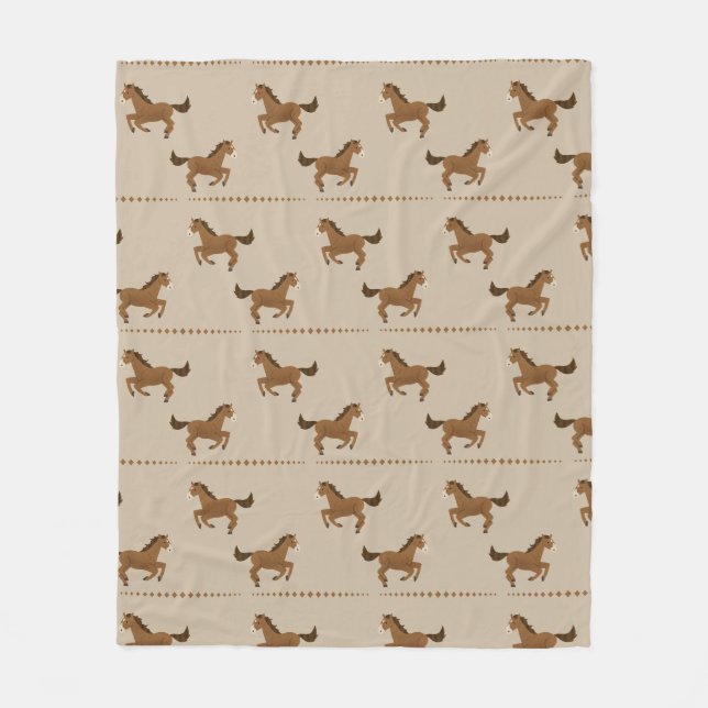 Running Horses Fleece Blanket (Front)