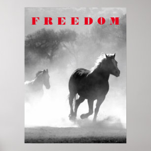 Running Horses Motivational Inspirational Artwork Poster