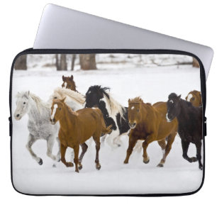 Running Horses on The Hideout Ranch Laptop Sleeve