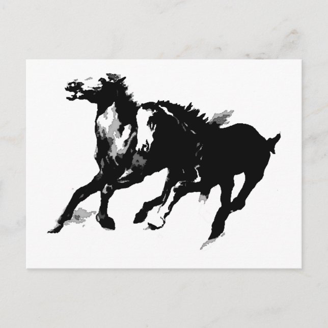 Running Horses Postcard (Front)
