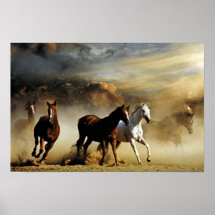 Running Horses Poster