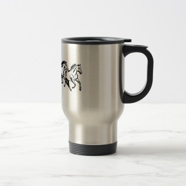 Running Horses Travel Mug (Right)