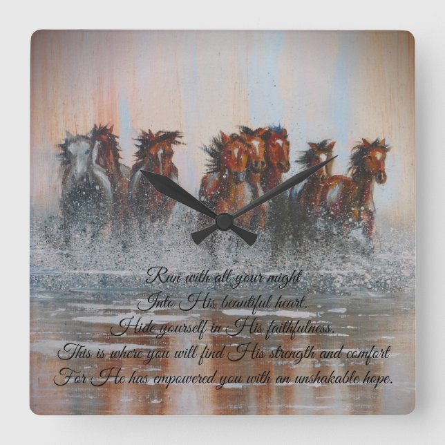 Running Horses Wall Clock (Front)