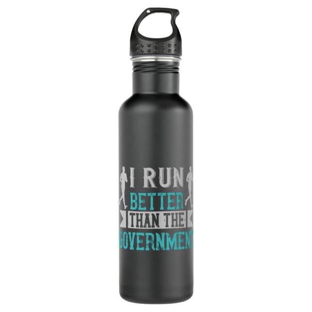 Running I run better than the government 710 Ml Water Bottle (Front)