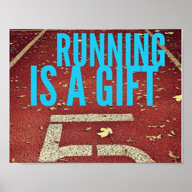Running Is A Gift - Poster Motivationnel (Devant)