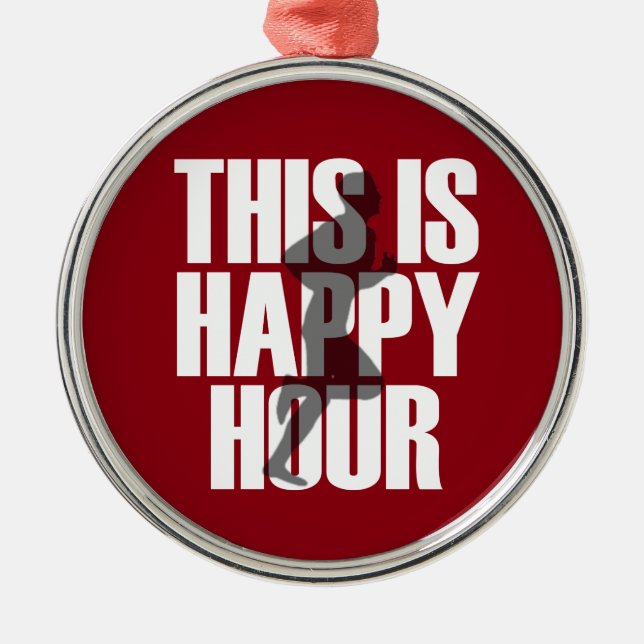 Running Is Happy Hour Metal Ornament (Front)