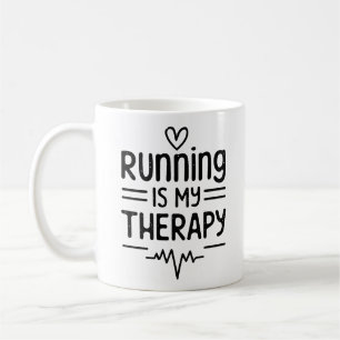 Running is my therapy coffee mug