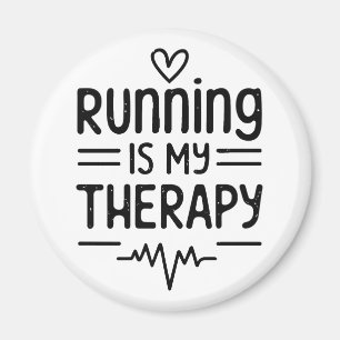 Running is my therapy funny runner quotes magnet