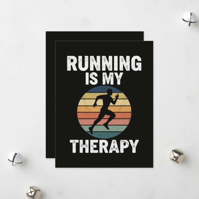 Running Is My Therapy Holiday Card (Front/Back In Situ)