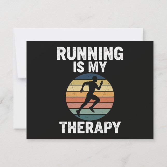 Running Is My Therapy Invitation (Front)