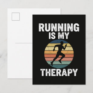 Running Is My Therapy Invitation Postcard