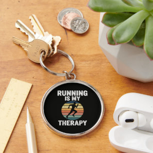 Running Is My Therapy Keychain
