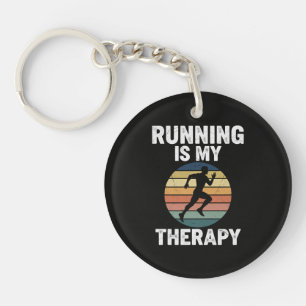 Running Is My Therapy Keychain